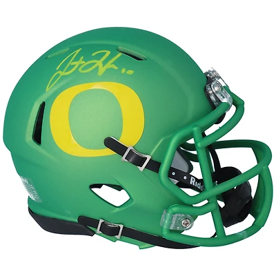 Justin Herbert Oregon Ducks Autographed Riddell Green Apple Speed Mini Helmet