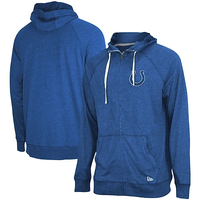Men's New Era Heathered Royal Indianapolis Colts In Season Hoodie Full-Zip Jacket