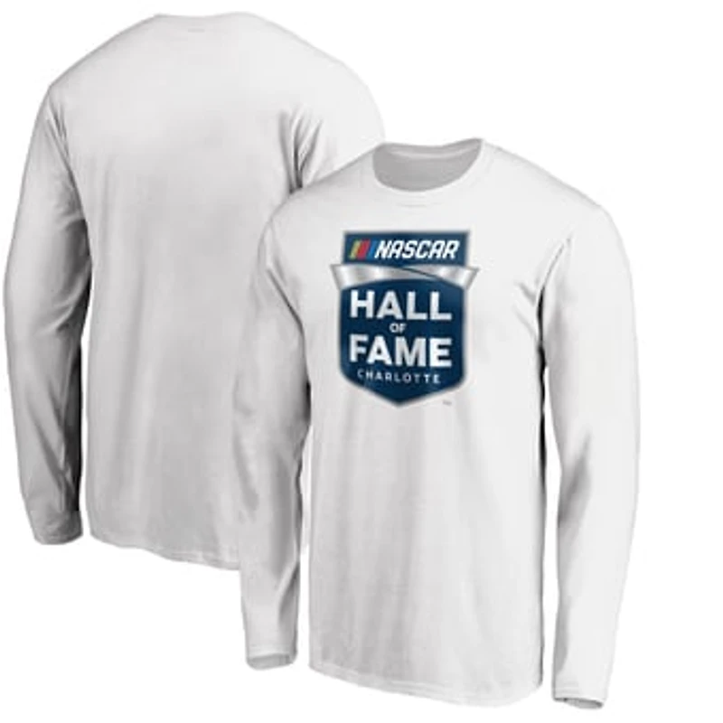 Men's White NASCAR Hall of Fame Long Sleeve T-Shirt