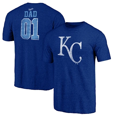 Men's Royal Kansas City Royals Father's Day Greatest Dad Tri-Blend T-Shirt