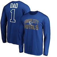 Men's Royal Kansas City Royals Father's Day #1 Dad Long Sleeve T-Shirt