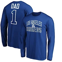 Men's Royal Los Angeles Dodgers Father's Day #1 Dad Long Sleeve T-Shirt