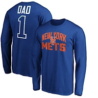 Men's Royal New York Mets Father's Day #1 Dad Long Sleeve T-Shirt