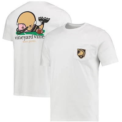 Men's Vineyard Vines White Army Black Knights Football Whale T-Shirt