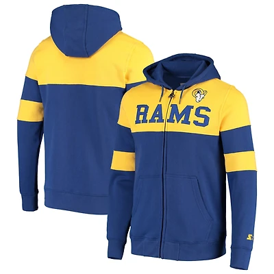 Men's Starter Royal/Gold Los Angeles Rams Winning Team Full-Zip Hoodie