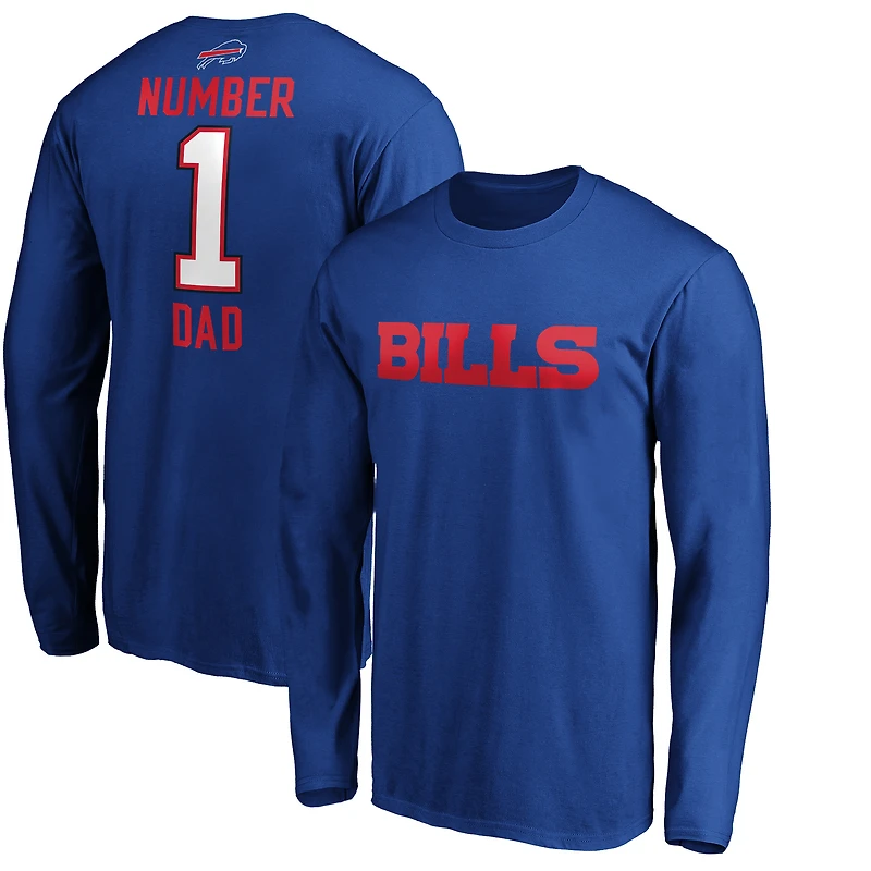 Men's Royal Buffalo Bills #1 Dad Long Sleeve Team Logo T-Shirt
