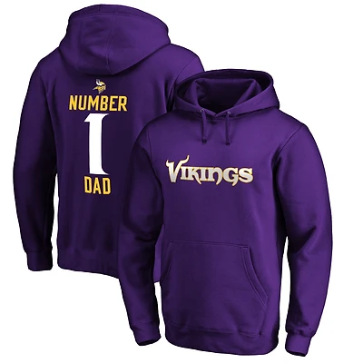 Men's Purple Minnesota Vikings #1 Dad Pullover Hoodie