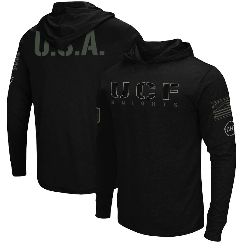 Men's Colosseum Black UCF Knights OHT Military Appreciation Hoodie Long Sleeve T-Shirt