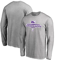 Men's Heather Gray Stephen F Austin Lumberjacks Secondary Logo Long Sleeve T-Shirt
