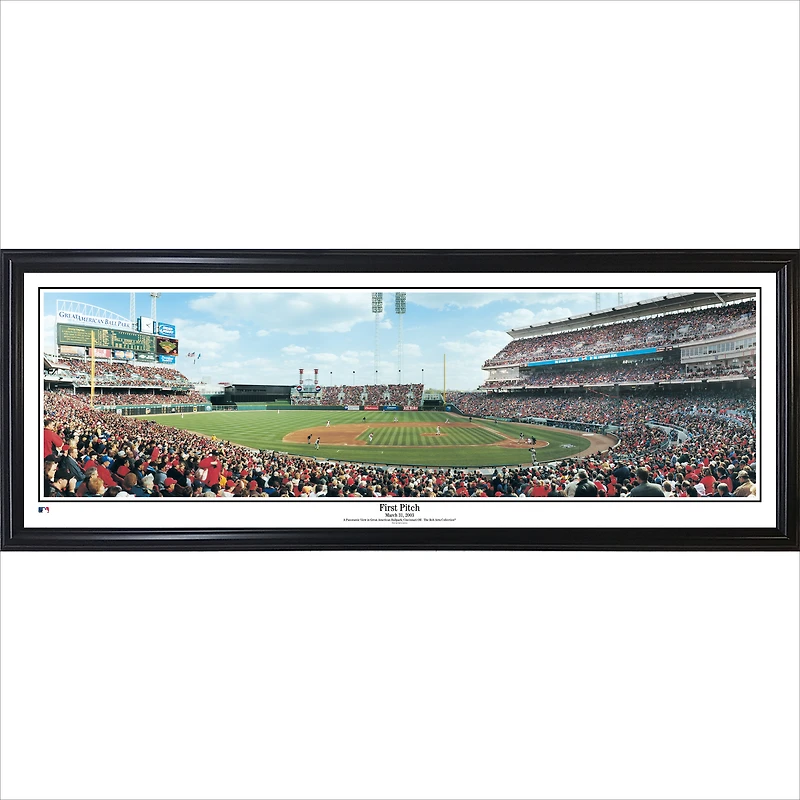 Cincinnati Reds 13.5'' x 39'' First Pitch at Great American Ball Park Standard Framed Panorama