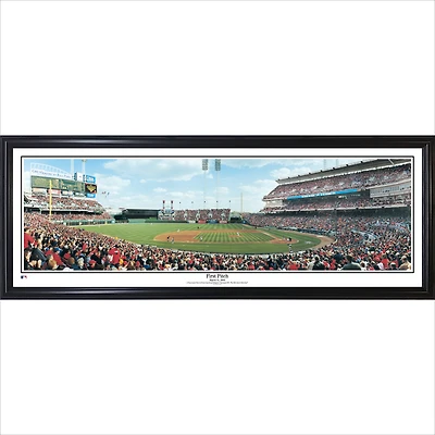 Cincinnati Reds 13.5'' x 39'' First Pitch at Great American Ball Park Standard Framed Panorama