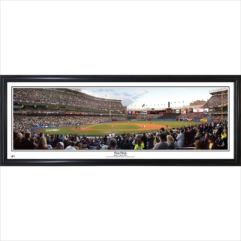 New York Yankees 13.5'' x 39'' First Pitch At Yankee Stadium Standard Framed Panorama