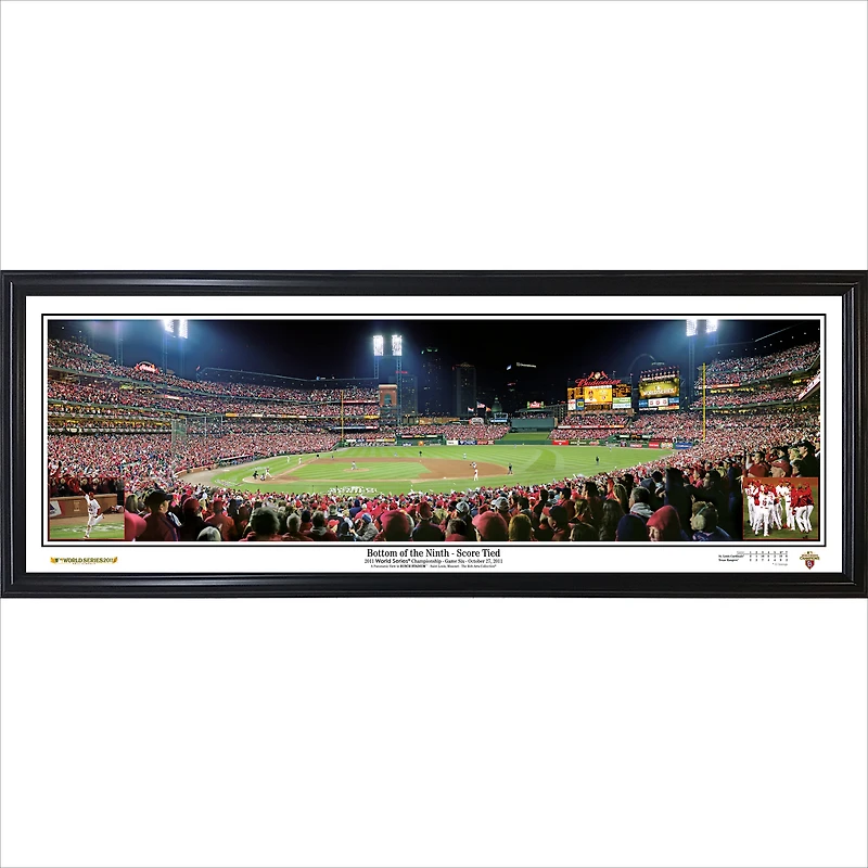 St. Louis Cardinals 13.5'' x 39'' 2011 World Series Bottom of the 9th - Score Tied Standard Framed Panorama