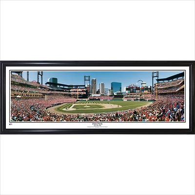 St. Louis Cardinals 13.5'' x 39'' First Pitch At Busch Stadium Standard Framed Panorama