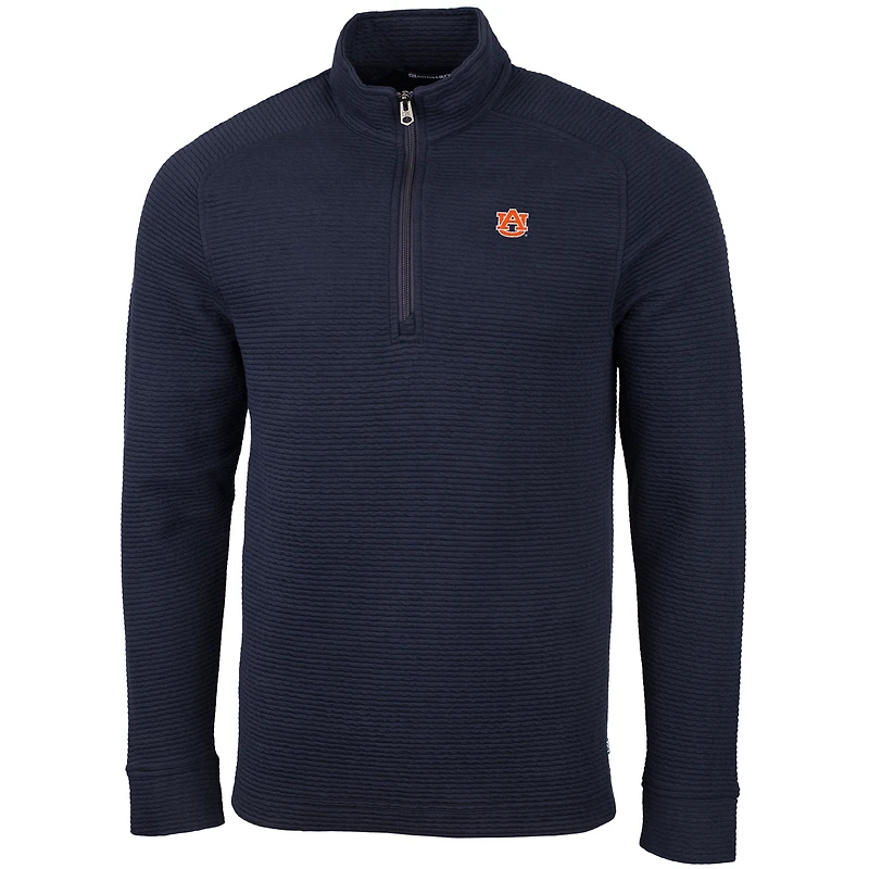 Men's Cutter & Buck Navy Auburn Tigers Coastal Half-Zip Pullover Jacket