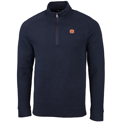 Men's Cutter & Buck Navy Auburn Tigers Coastal Half-Zip Pullover Jacket
