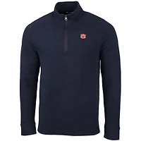 Men's Cutter & Buck Navy Auburn Tigers Coastal Half-Zip Pullover Jacket