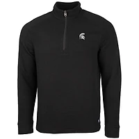 Men's Cutter & Buck Black Michigan State Spartans Coastal Half-Zip Pullover Jacket