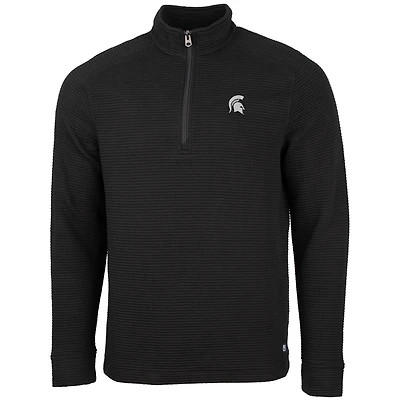 Men's Cutter & Buck Black Michigan State Spartans Coastal Half-Zip Pullover Jacket