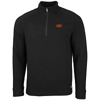 Men's Cutter & Buck Black Oklahoma State Cowboys Coastal Half-Zip Pullover Jacket