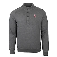 Men's Cutter & Buck Heather Charcoal Oklahoma Sooners Saturday Mock Pullover Sweatshirt