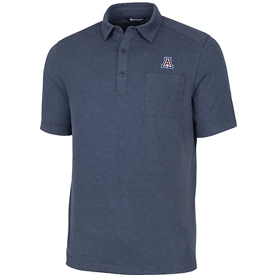 Men's Cutter & Buck Heather Navy Arizona Wildcats Advantage Jersey Polo