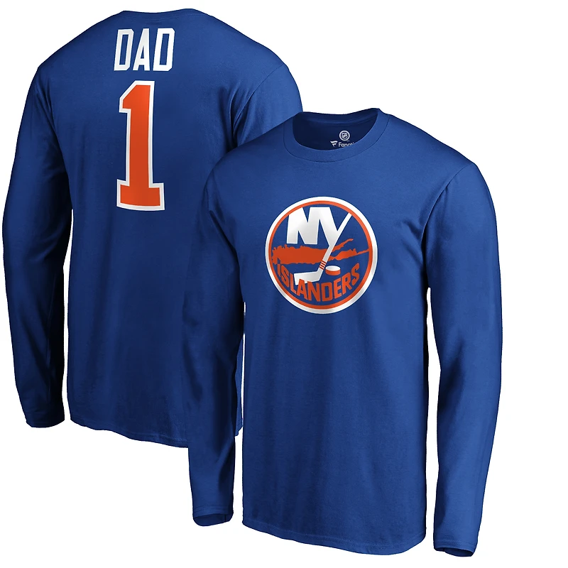 Men's Royal New York Islanders #1 Dad Long Sleeve T-Shirt