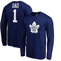 Men's Blue Toronto Maple Leafs #1 Dad Long Sleeve T-Shirt