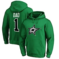Men's Kelly Green Dallas Stars #1 Dad Pullover Hoodie