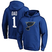 Men's Blue St. Louis Blues #1 Dad Pullover Hoodie