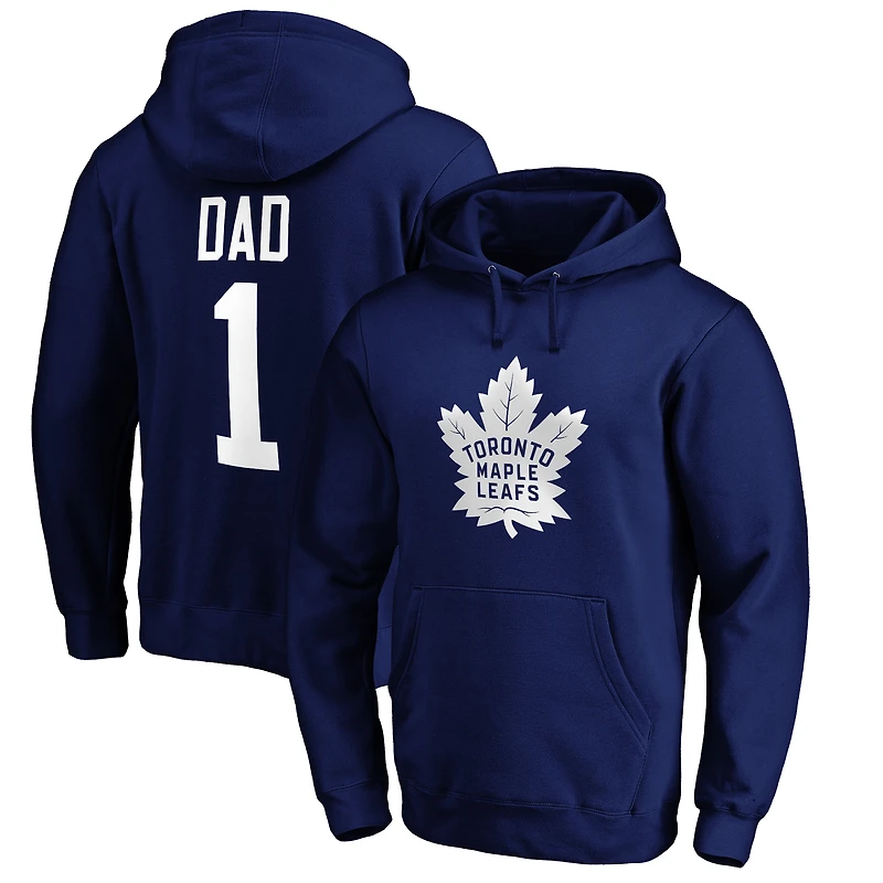 Men's Blue Toronto Maple Leafs #1 Dad Pullover Hoodie