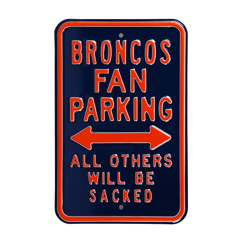 Denver Broncos Steel Parking Street Sign
