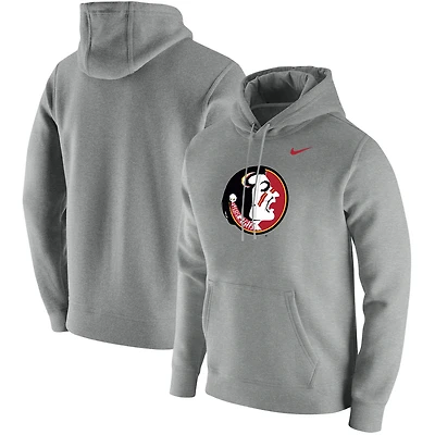 Men's Nike Heathered Gray Florida State Seminoles Vintage School Logo Pullover Hoodie