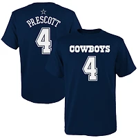 Youth Dak Prescott Navy Dallas Cowboys Mainliner Player Name & Number T-Shirt