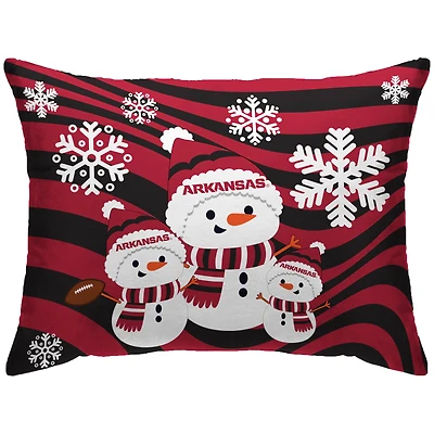 Arkansas Razorbacks 20'' x 26'' Holiday Snowman Bed Pillow