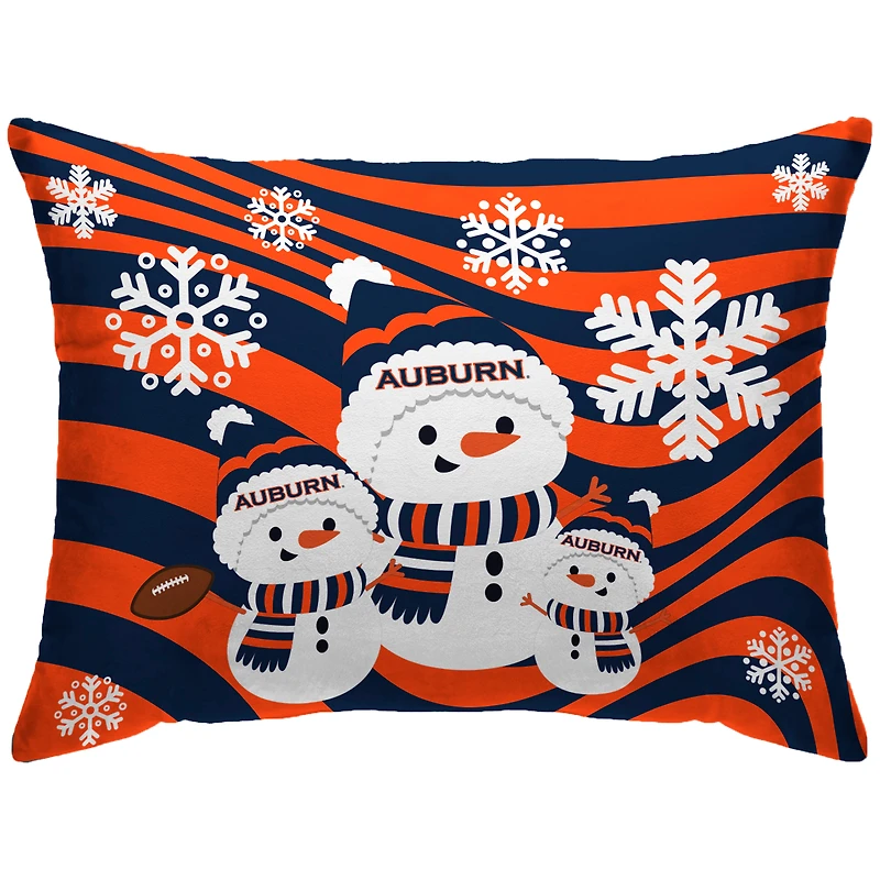 Auburn Tigers 20'' x 26'' Holiday Snowman Bed Pillow