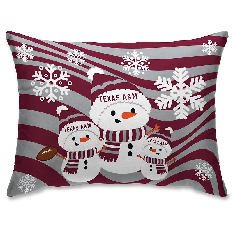 Texas A&M Aggies 20'' x 26'' Holiday Snowman Bed Pillow