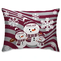 Texas A&M Aggies 20'' x 26'' Holiday Snowman Bed Pillow