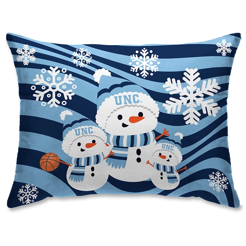 North Carolina Tar Heels 20'' x 26'' Holiday Snowman Bed Pillow