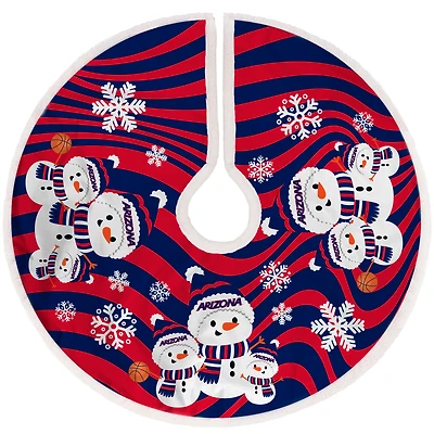 Arizona Wildcats Snowman Sherpa Christmas Tree Skirt