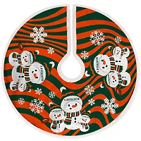 Miami Hurricanes Snowman Sherpa Christmas Tree Skirt