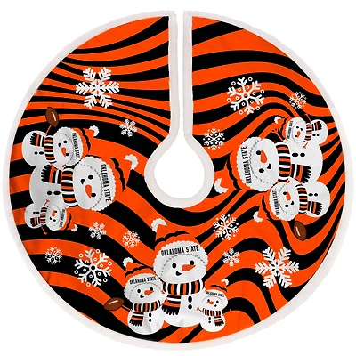 Oklahoma State Cowboys Snowman Sherpa Christmas Tree Skirt