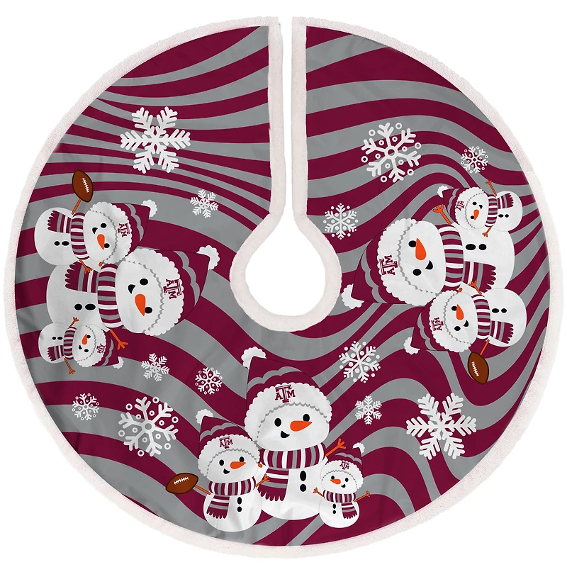 Texas A&M Aggies Snowman Sherpa Christmas Tree Skirt