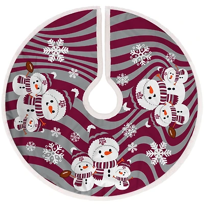 Texas A&M Aggies Snowman Sherpa Christmas Tree Skirt