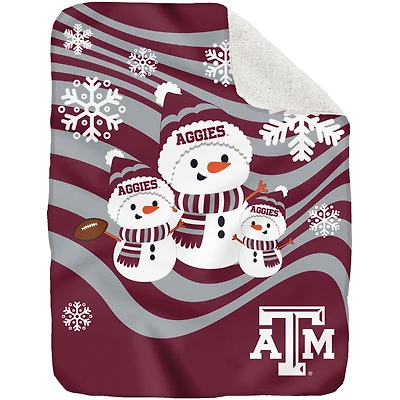 Texas A&M Aggies 50'' x 60'' Snowman Sherpa Blanket