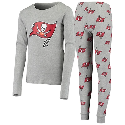 Youth Gray Tampa Bay Buccaneers Long Sleeve T-Shirt & Pants Sleep Set