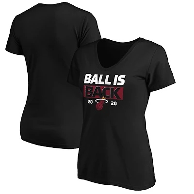 Women's Black Miami Heat Ball Is Back V-Neck T-Shirt
