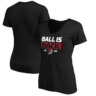 Women's Black Portland Trail Blazers Ball Is Back V-Neck T-Shirt