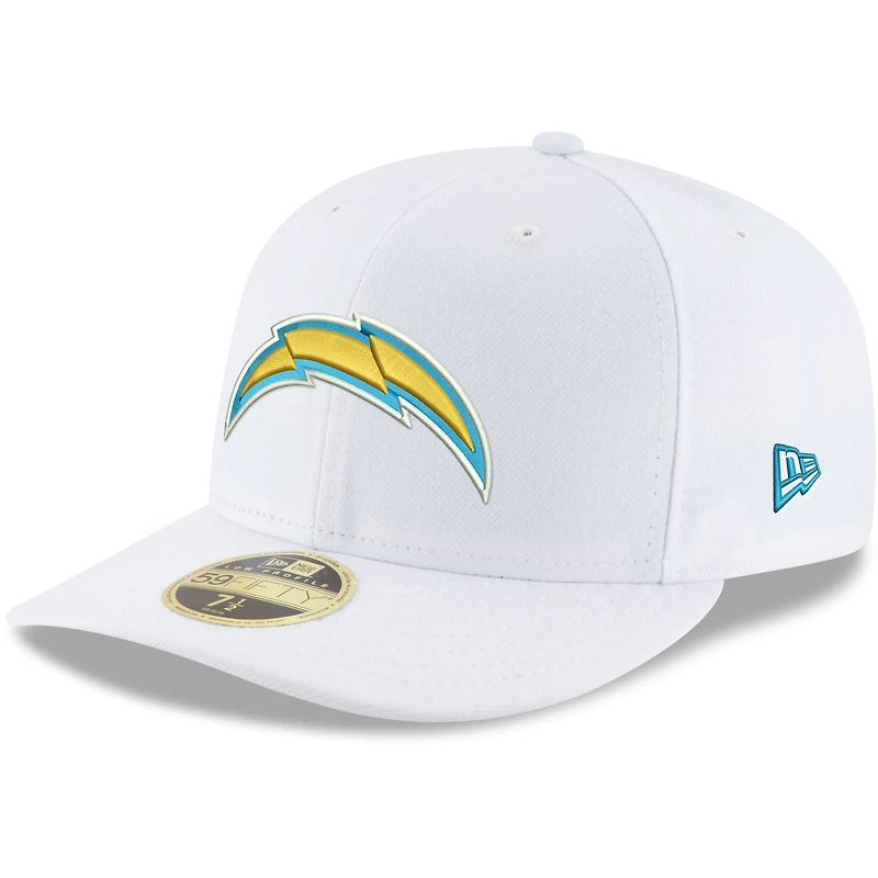 Men's New Era White Los Angeles Chargers Omaha Low Profile 59FIFTY Fitted Hat