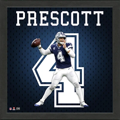 Highland Mint Dak Prescott Dallas Cowboys 13'' x 13'' Jersey Number Frame